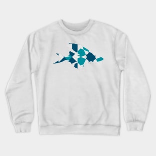 Long Fin Fish Silhouette with Pattern Crewneck Sweatshirt